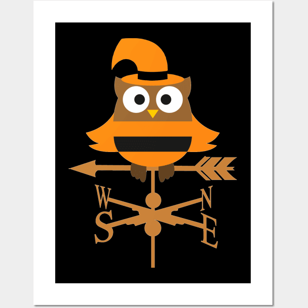 Cute Halloween Owl Wall Art by Nuletto